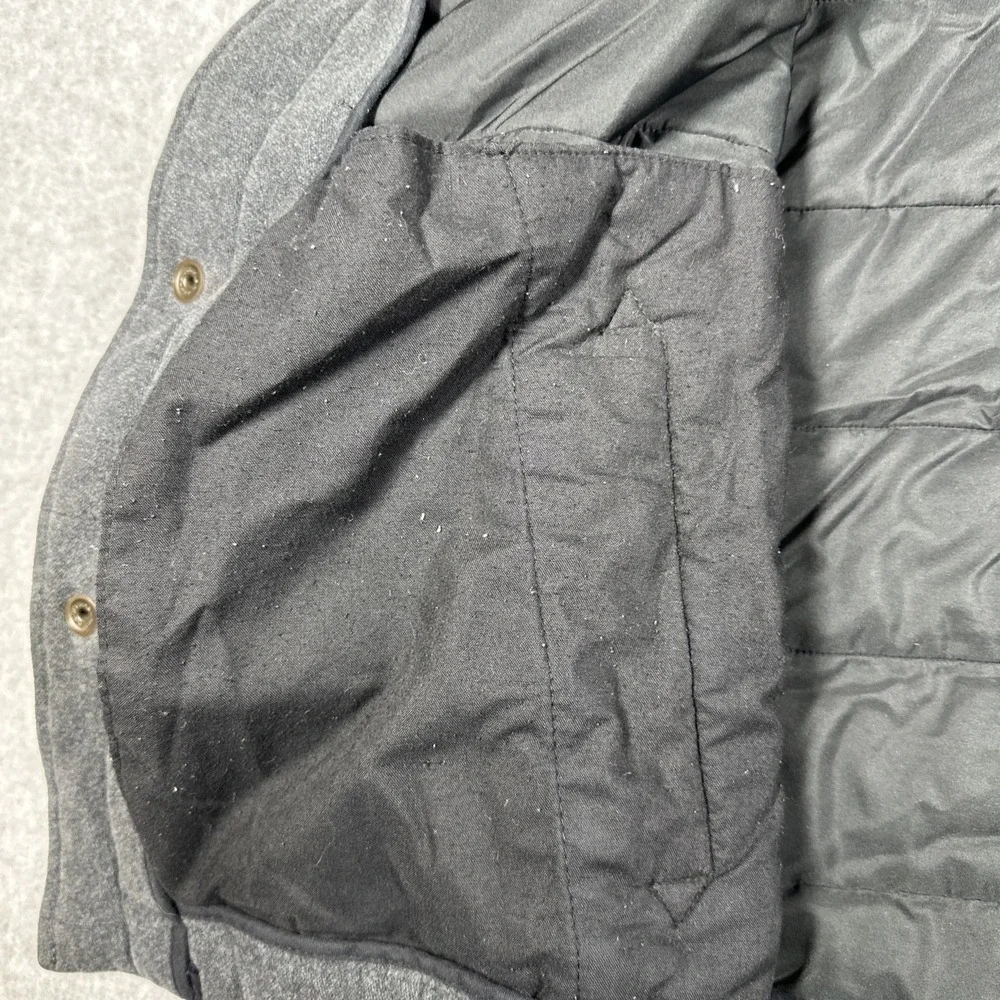 Billy Reid Quilted Chore Jacket Brass Snap Buttons Grey Men's Large(Fit Medium)